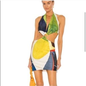 Farai London Multicolor Halter Cutout Dress